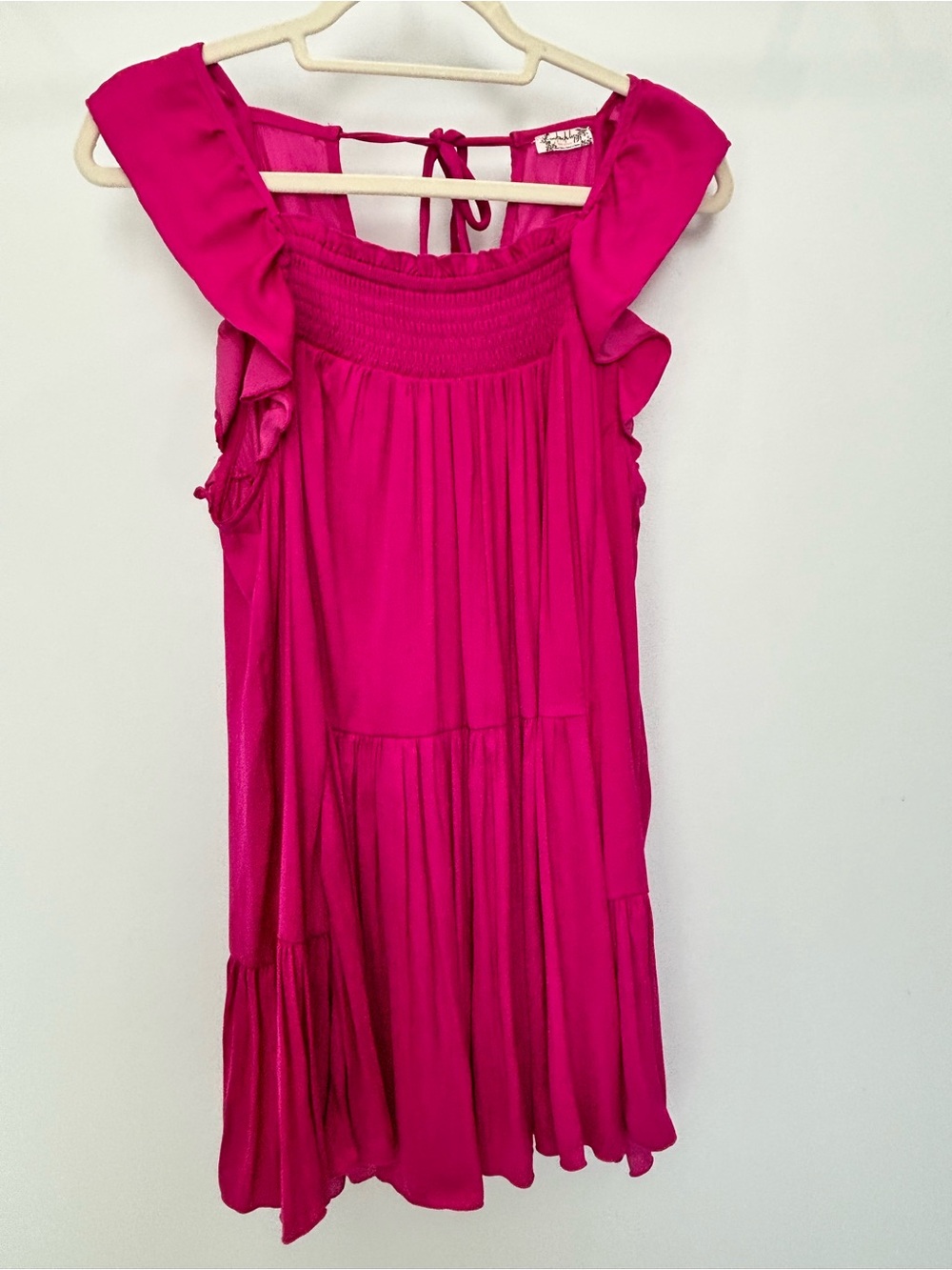 Free People Hot Pink Ruffle-Detail Sundress